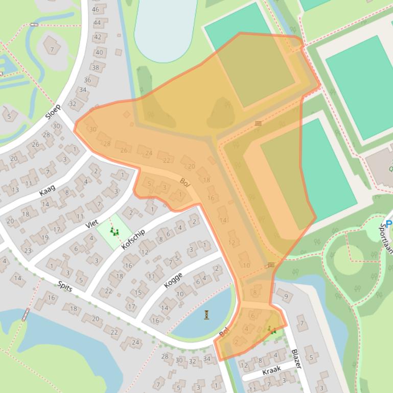 Kaart van postcodegebied 9801RC.