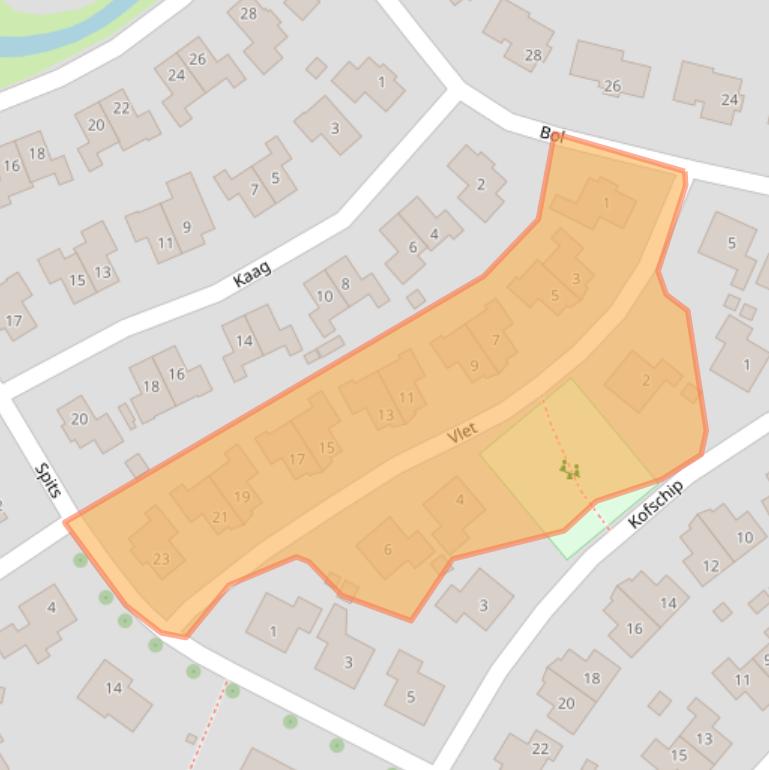 Kaart van postcodegebied 9801RJ.