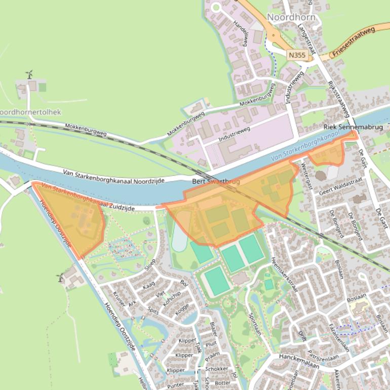 Kaart van postcodegebied 9801TA.