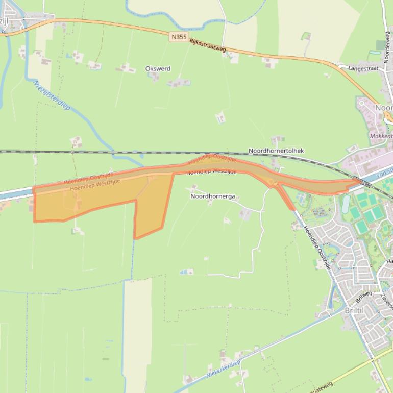 Kaart van postcodegebied 9801TB.