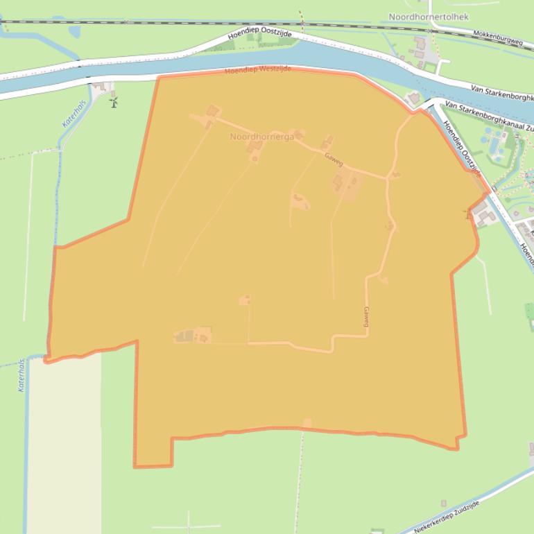 Kaart van postcodegebied 9801TC.