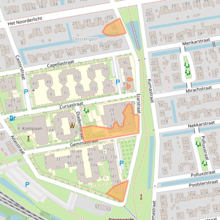 Kaart van postcodegebied 9801VH.