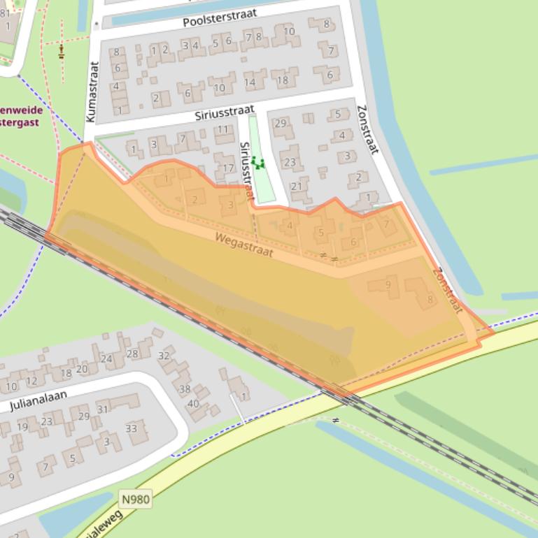 Kaart van postcodegebied 9801VV.