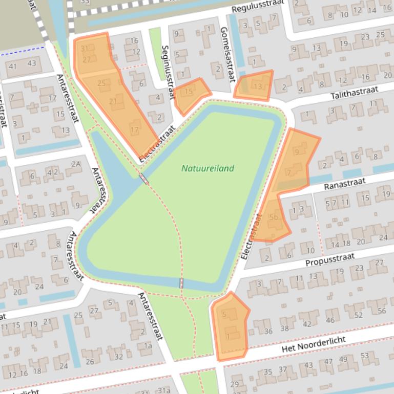 Kaart van postcodegebied 9801WD.