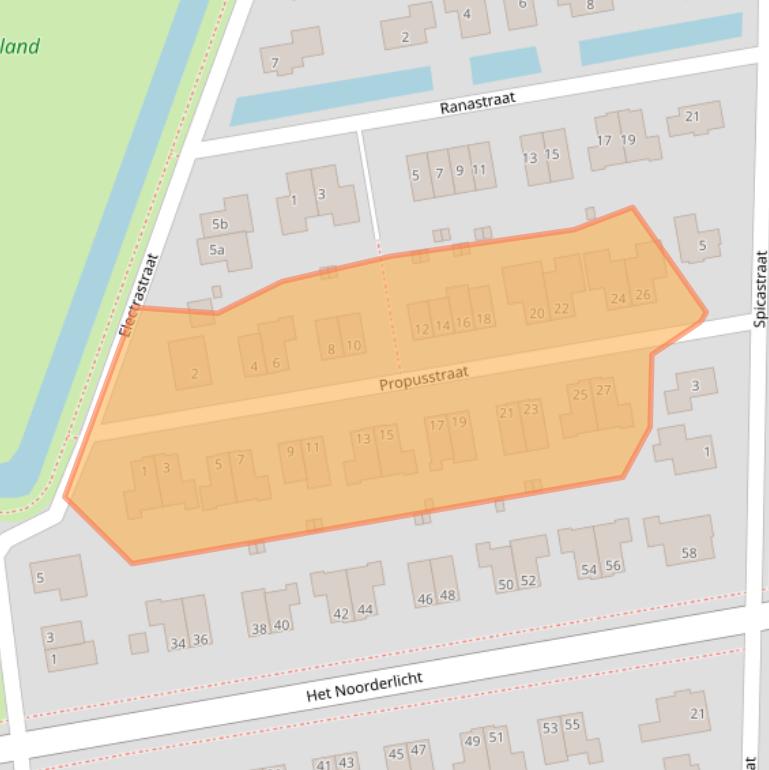 Kaart van postcodegebied 9801WE.