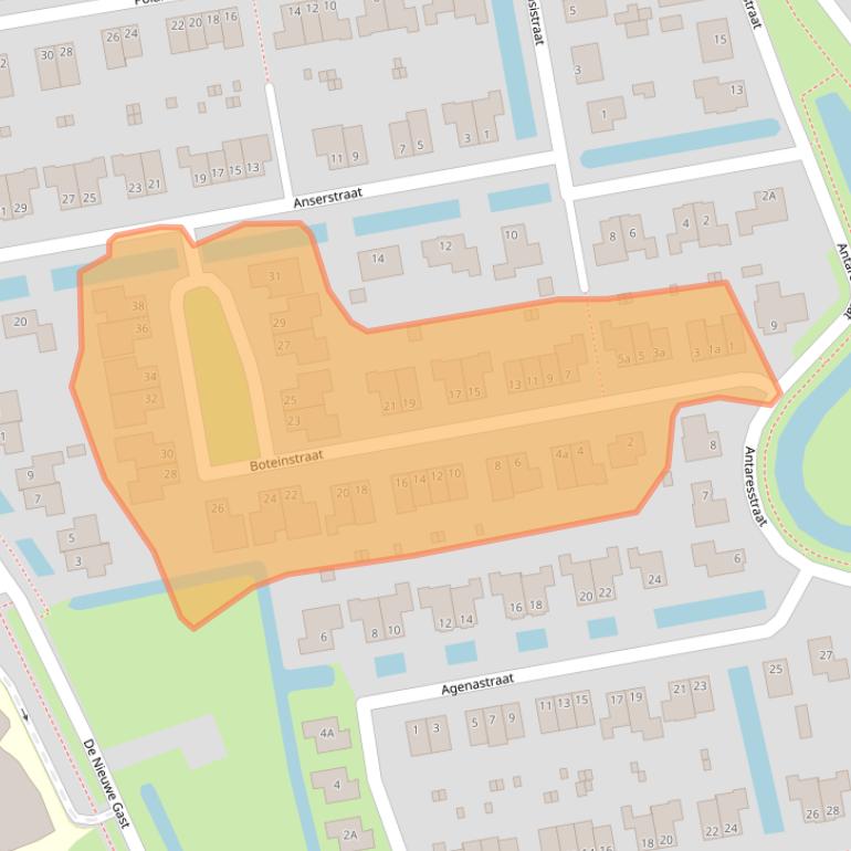 Kaart van postcodegebied 9801WH.