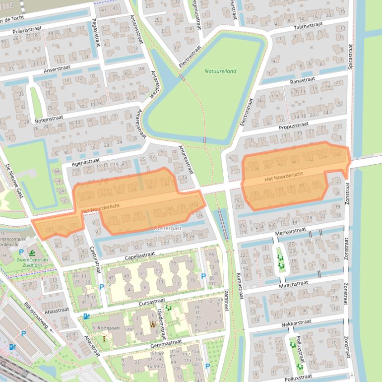 Kaart van postcodegebied 9801WP.