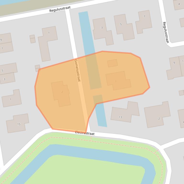 Kaart van postcodegebied 9801WW.