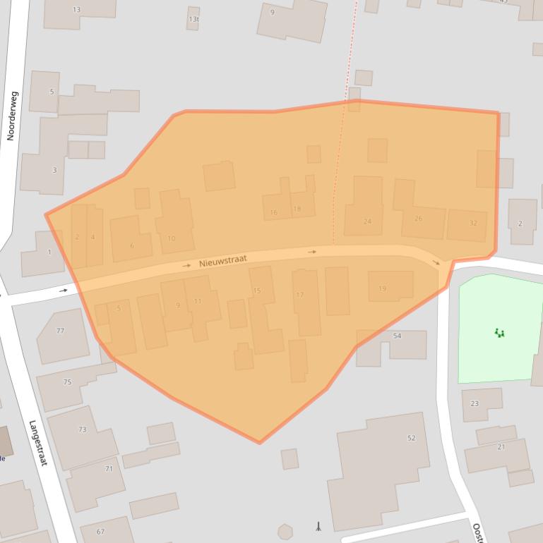 Kaart van postcodegebied 9804PW.