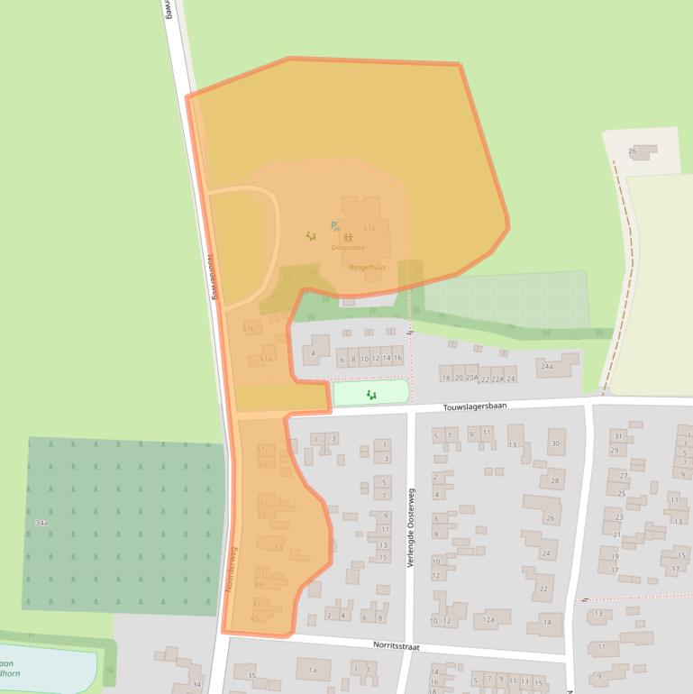 Kaart van postcodegebied 9804RL.