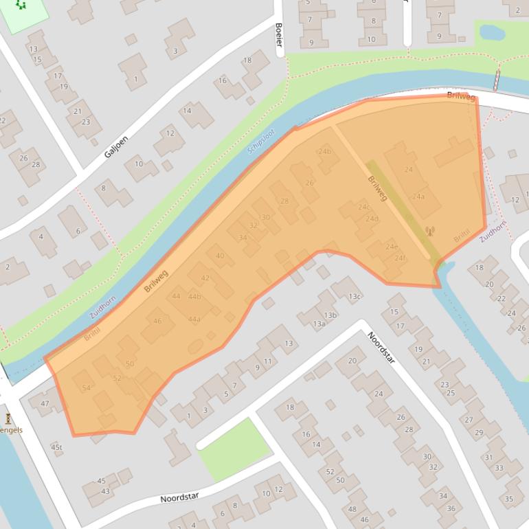 Kaart van postcodegebied 9805TE.