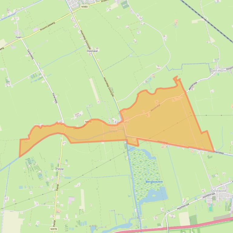 Kaart van postcodegebied 9811.