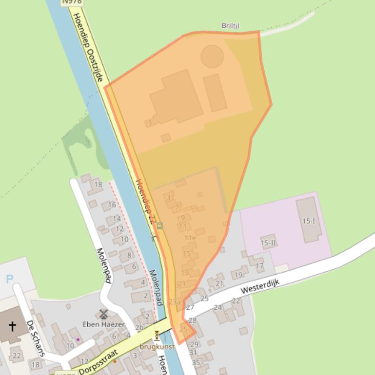 Kaart van postcodegebied 9811PD.