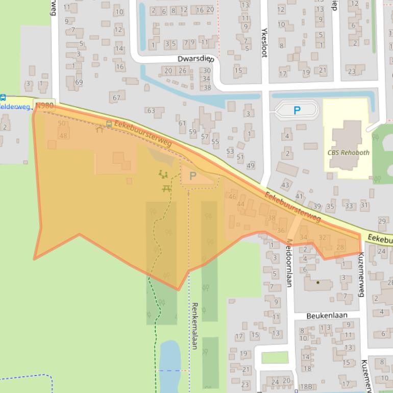Kaart van postcodegebied 9821PD.