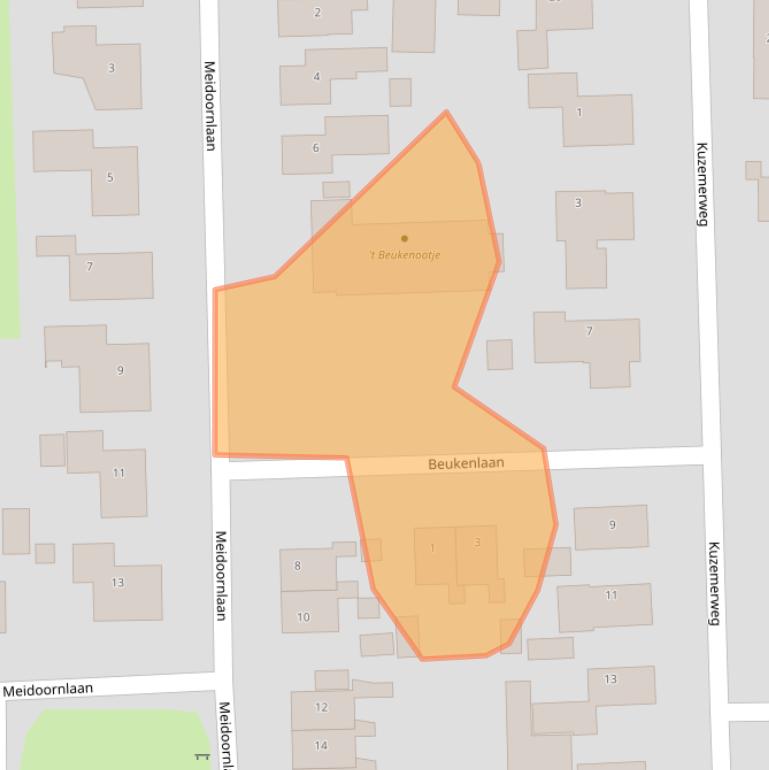 Kaart van postcodegebied 9821PJ.