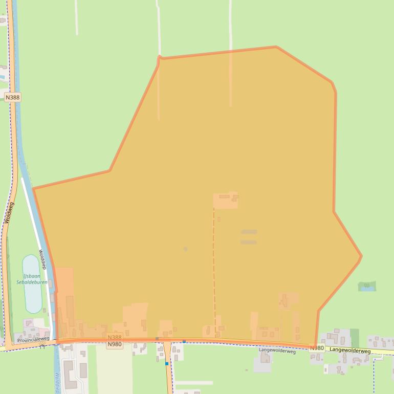 Kaart van postcodegebied 9821PN.