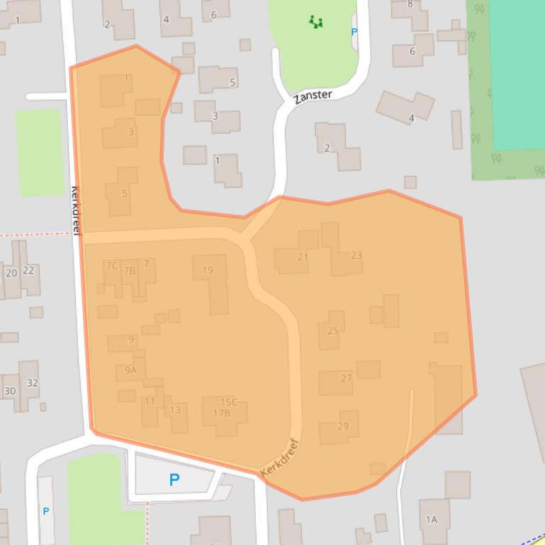 Kaart van postcodegebied 9821PR.