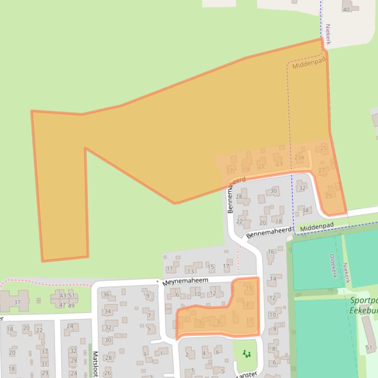 Kaart van postcodegebied 9821PT.