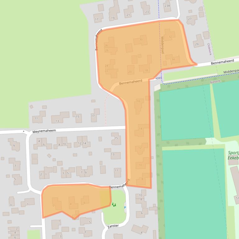 Kaart van postcodegebied 9821PV.