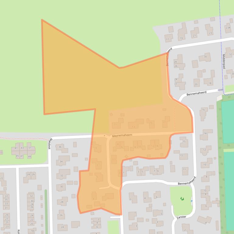 Kaart van postcodegebied 9821PW.