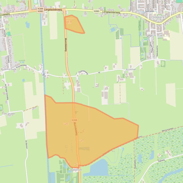 Kaart van postcodegebied 9821TC.