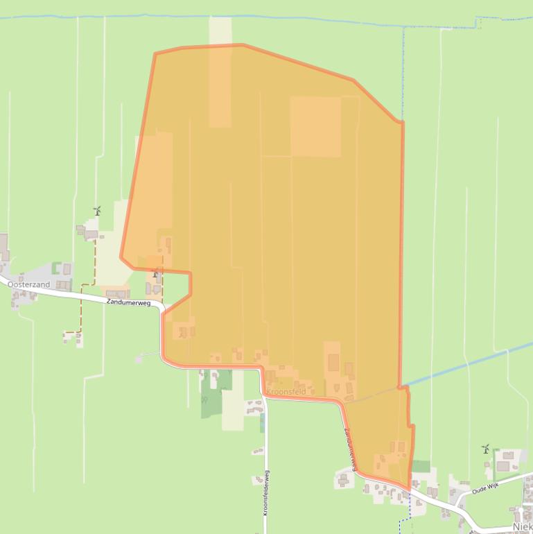 Kaart van postcodegebied 9821TE.