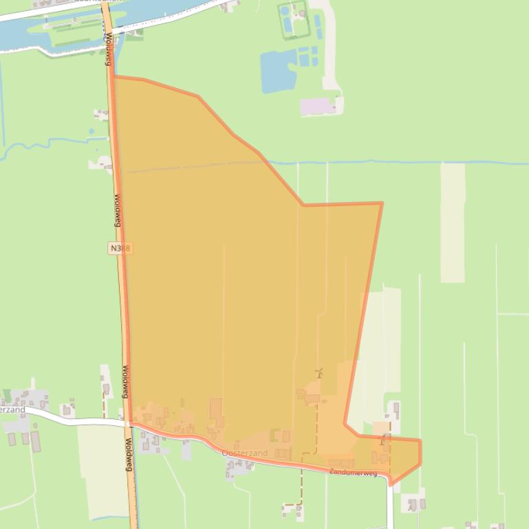 Kaart van postcodegebied 9821TG.