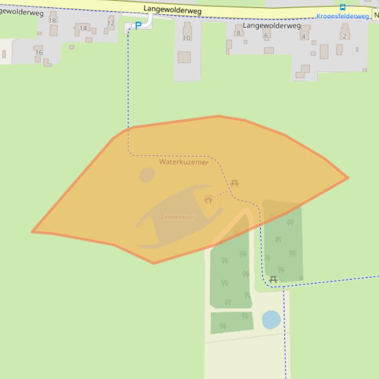 Kaart van postcodegebied 9821TM.