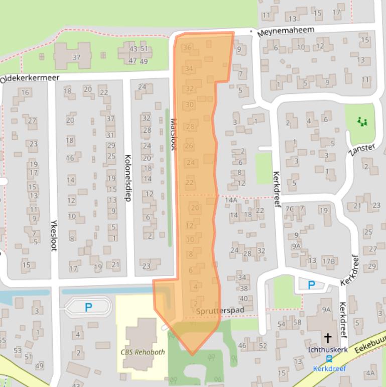 Kaart van postcodegebied 9821TN.