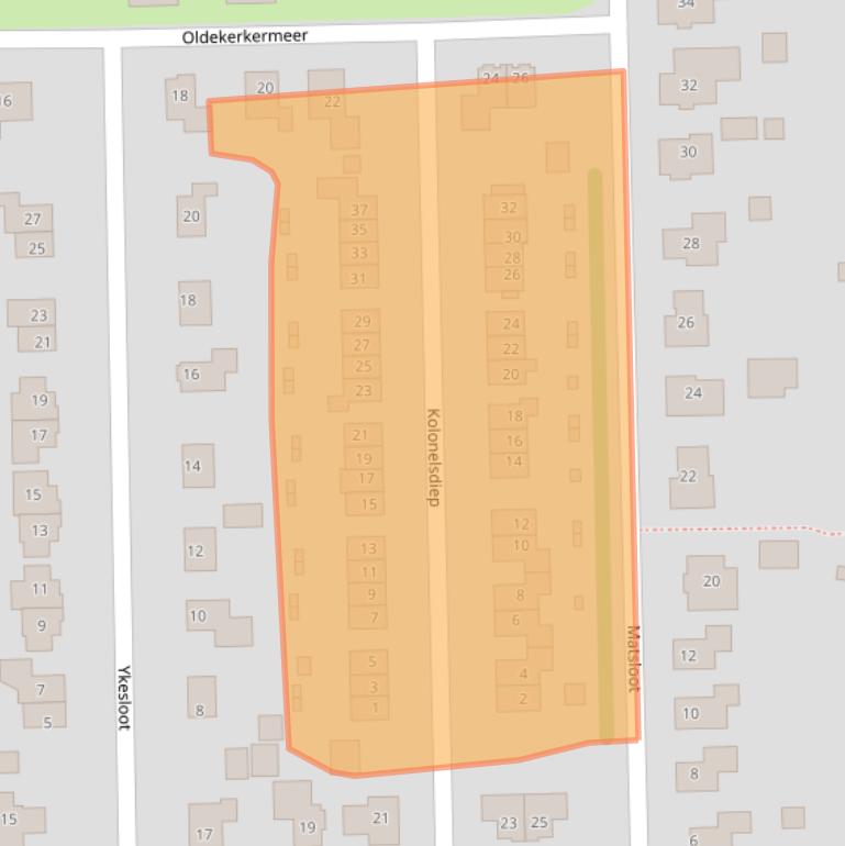 Kaart van postcodegebied 9821TR.