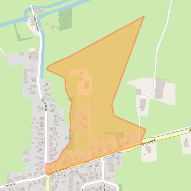 Kaart van postcodegebied 9822AD.