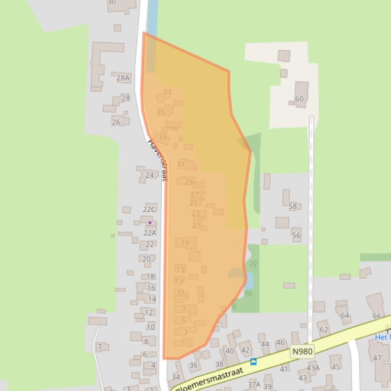 Kaart van postcodegebied 9822AE.