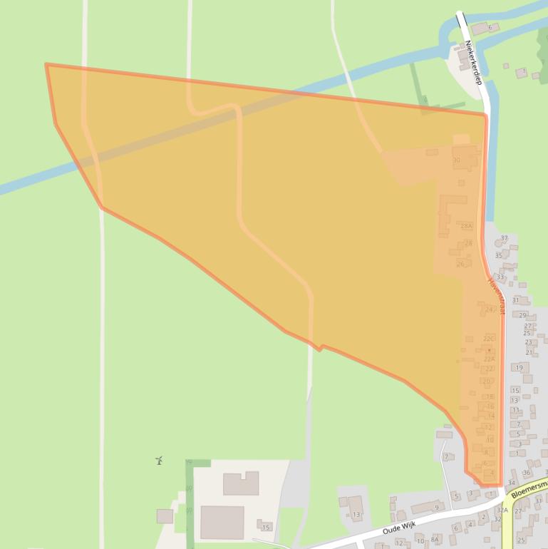 Kaart van postcodegebied 9822AG.