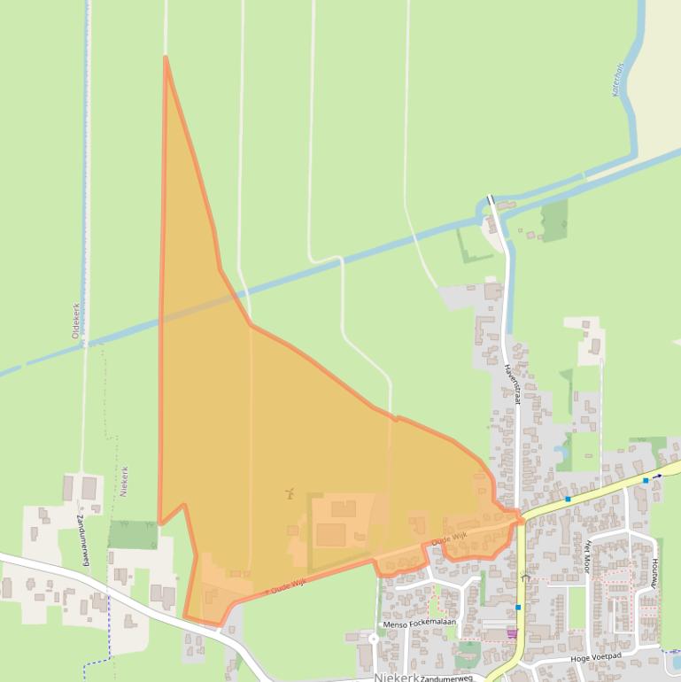 Kaart van postcodegebied 9822AJ.