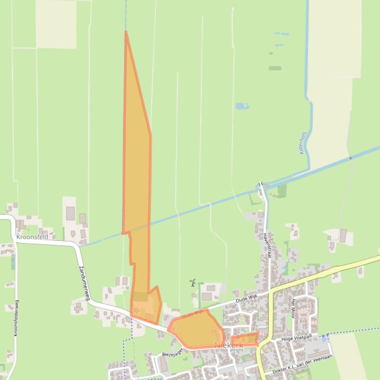 Kaart van postcodegebied 9822AK.