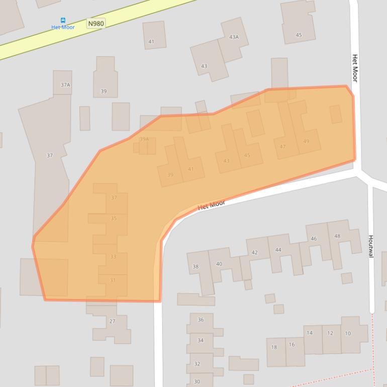 Kaart van postcodegebied 9822BG.