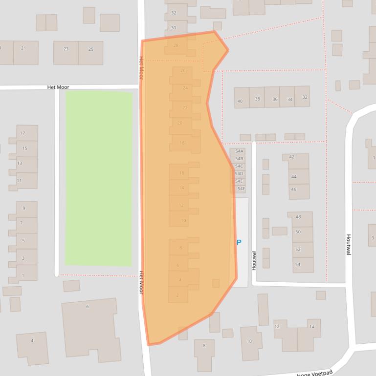 Kaart van postcodegebied 9822BH.