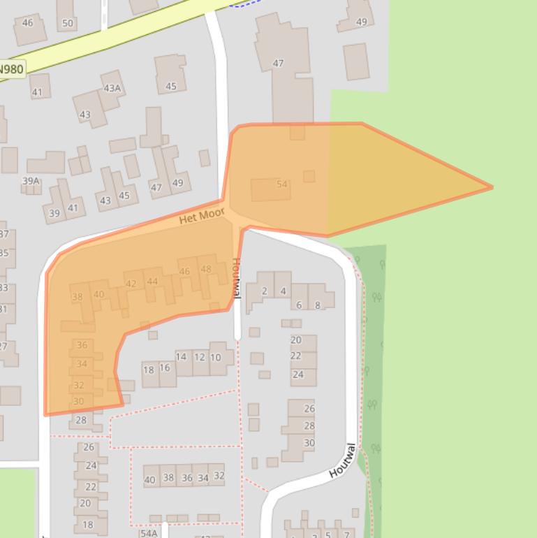 Kaart van postcodegebied 9822BJ.