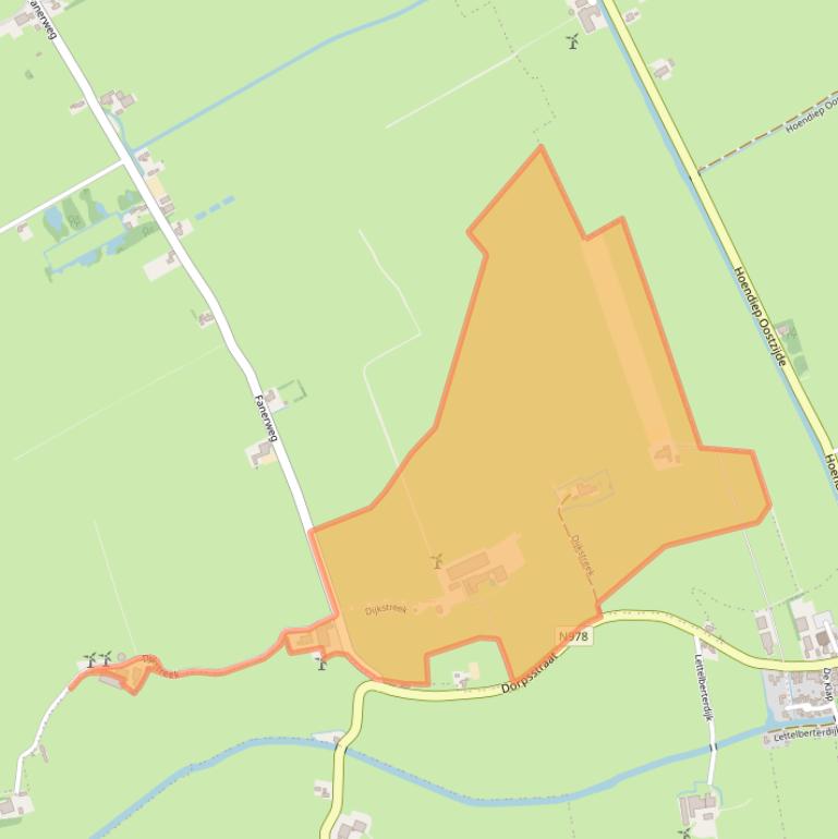 Kaart van postcodegebied 9822TA.