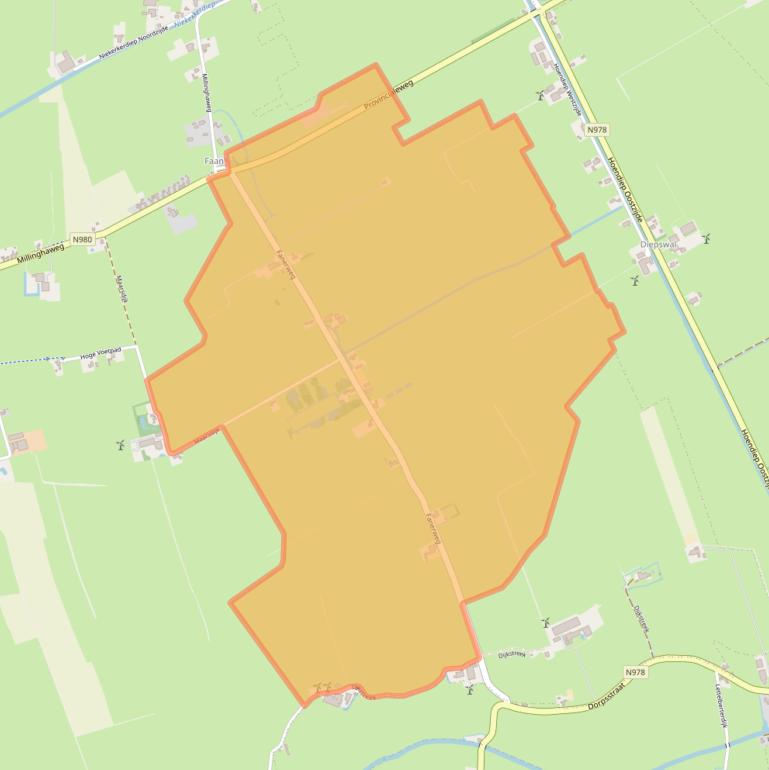 Kaart van postcodegebied 9822TB.