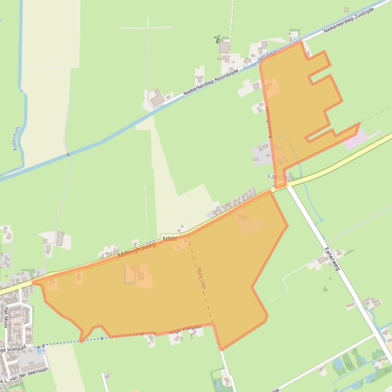 Kaart van postcodegebied 9822TC.