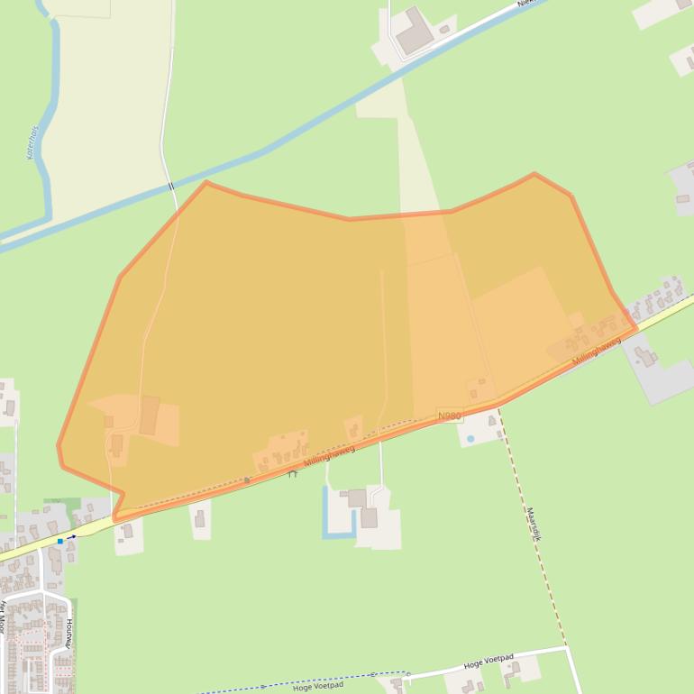 Kaart van postcodegebied 9822TD.