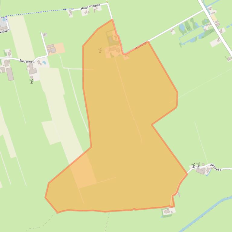 Kaart van postcodegebied 9822TJ.