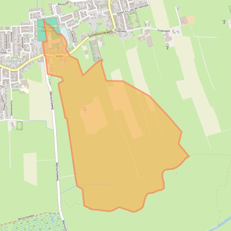 Kaart van postcodegebied 9822TL.