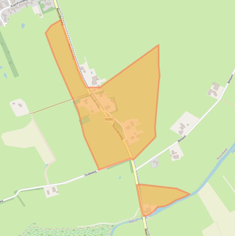 Kaart van postcodegebied 9824TC.