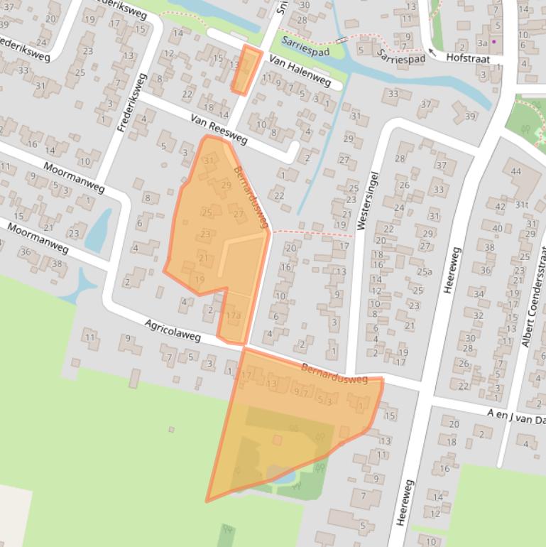 Kaart van postcodegebied 9831ND.