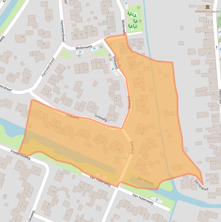 Kaart van postcodegebied 9831PR.