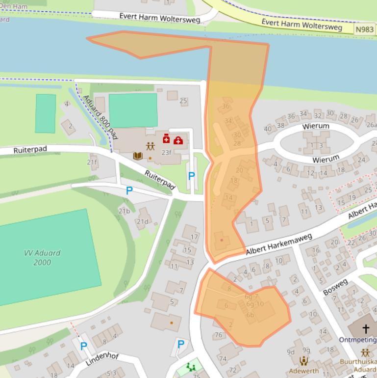 Kaart van postcodegebied 9831RE.