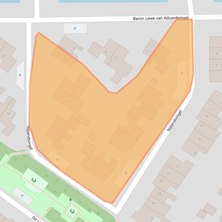 Kaart van postcodegebied 9831RJ.