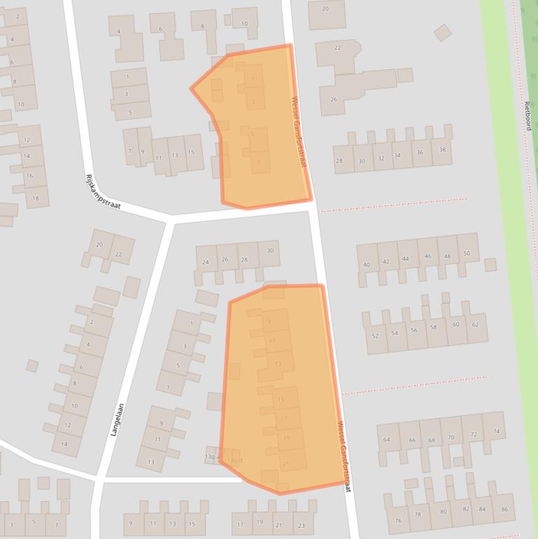 Kaart van postcodegebied 9831RM.